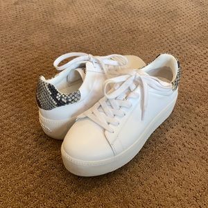 Ash AS-Cult Platform Leather & Snake-Print Sneaker